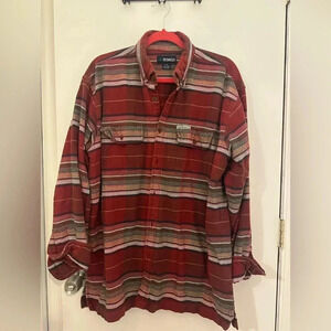 Outdoor Life Shirt Men's Extra Large XL Red Southwest Baja Flannel Shacket